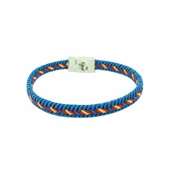 Pulsera en azul bandera España con cierre