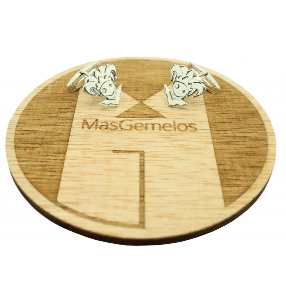 Personalized Shirt Cufflinks Harlequin Silver 925