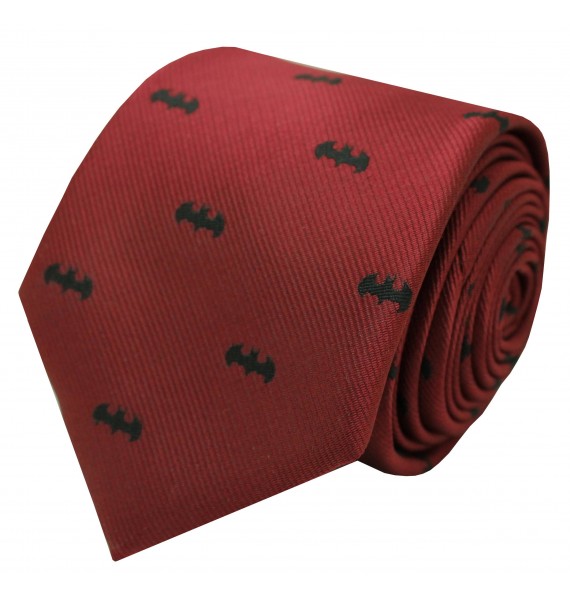 Corbata de Batman seda rojo