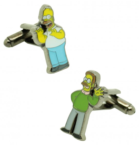 Gemelos para camisa Homer Simpson y Ned Flanders