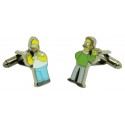 Gemelos para camisa Homer Simpson y Ned Flanders