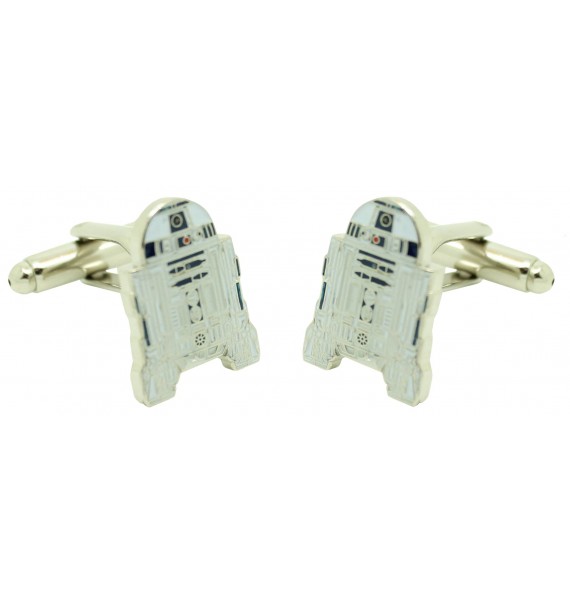 Boutons de manchette de chemise Star Wars plaqués R2D2