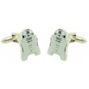 Boutons de manchette de chemise Star Wars plaqués R2D2