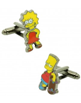 Gemelos para camisa hermanos Bart y Lisa Simpson