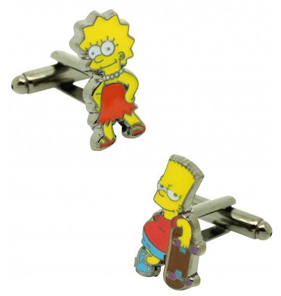 Gemelos para camisa hermanos Bart y Lisa Simpson