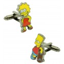 Gemelos para camisa hermanos Bart y Lisa Simpson