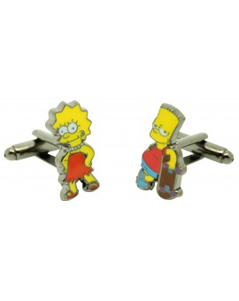 Gemelos para camisa hermanos Bart y Lisa Simpson 2