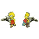 Abotoaduras de camisa dos irmãos Bart e Lisa Simpson