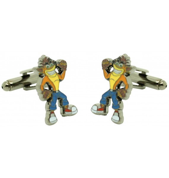 Boutons de manchette de chemise de jeu vidéo Crash Bandicoot