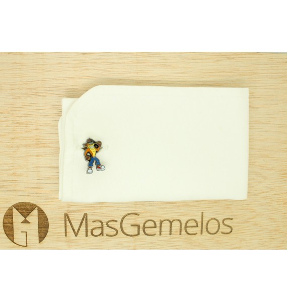 Boutons de manchette de chemise de jeu vidéo Crash Bandicoot