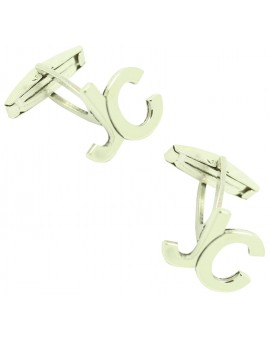 Gemelos para camisa personalizados Iniciales desplazadas JC Plata 925