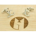 Personalized Shirt Cufflinks Shifted initials JC Silver 925