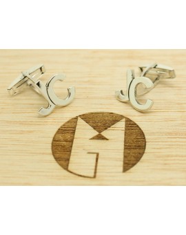 Gemelli per camicia personalizzati Iniziali spostati JC Plata 925