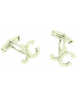 Personalized Shirt Cufflinks Shifted initials JC Silver 925 2