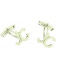 Personalized Shirt Cufflinks Shifted initials JC Silver 925