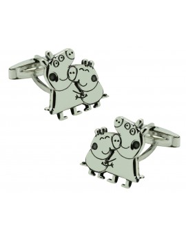 Gemelos para camisa Peppa personalizados Plata 925 2