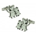 Gemelos para camisa Peppa personalizados Plata 925