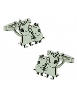 Gemelos para camisa Peppa personalizados Plata 925