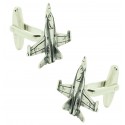 Gemelos para camisa caza de combate F-18 Plata de ley 925 PREMIUM