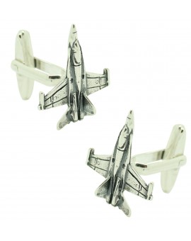 Gemelos para camisa caza de combate F-18 Plata de ley 925 PREMIUM