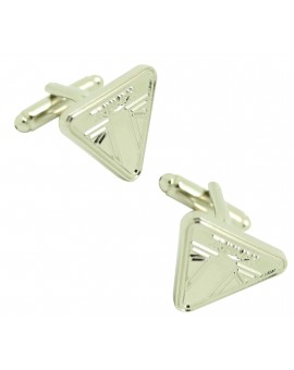 Gemelos para camisa logo New Triumph plateado