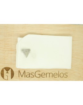 Gemelos para camisa logo New Triumph plateado