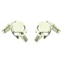cufflinks for shirt Punisher Patriotic Skull sterling 925 PREMIUM