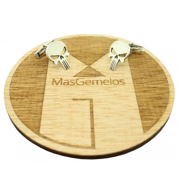 Punisher Patriotic Skull Shirt Boutons de manchette PREMIUM 925 Argent