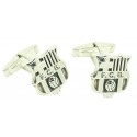 Gemelos para camisa Fútbol Club Barcelona Plata de Ley 925 PREMIUM