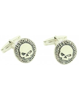 Gemelos para camisa Harley Davison Skull Plata 925 PREMIUM 2