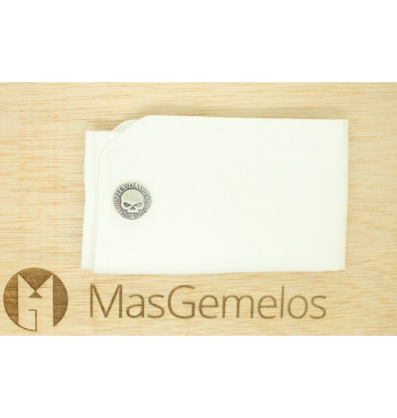 Boutons de manchette Harley Davidson Skull en argent 925 PREMIUM