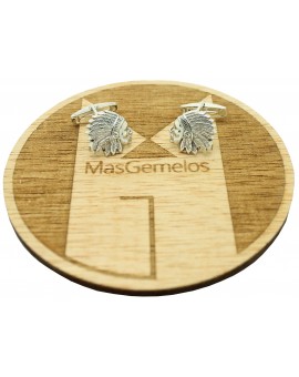 Gemelos para camisa American Indian Chief Plata de ley 925 PREMIUM