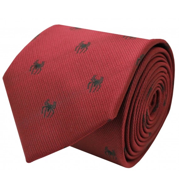 Spiderman red silk tie