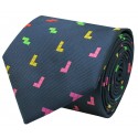 Silk necktie Tetris game colored