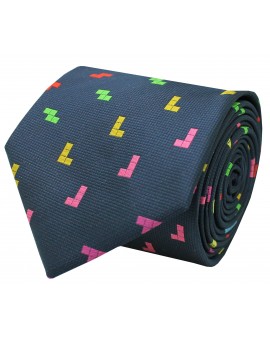 Silk necktie Tetris game colored