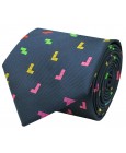 Silk necktie Tetris game colored
