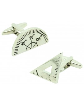 Protractor and Set Square Cufflinks 