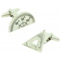 Protractor and Set Square Cufflinks 