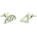 Protractor and Set Square Cufflinks 