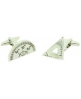 Protractor and Set Square Cufflinks 