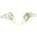 Custom cufflinks Nightmare Before Christmas heart 925 Silver