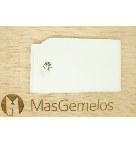 Gemelos personalizados Pesadilla antes de navidad corazón Plata 925