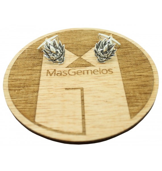 Gemelos para camisa GOKU DRAGON BALL Plata de ley 925 PREMIUM