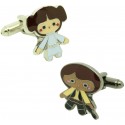 cufflinks of The Princess Leia and Han Solo 