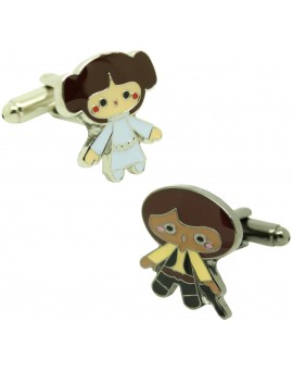 Gemelos para camisa Princesa Leia y Han Solo Star Wars