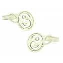 Gemelos para camisa Plata 925 personalizado Inicial huecos