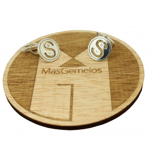 cufflinks sterling silver initial graving 925