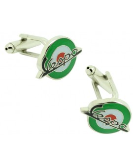Green Mod Vespa Cufflinks 