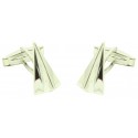 Gemelos para camisa Avión de papel plata de ley 925 PREMIUM