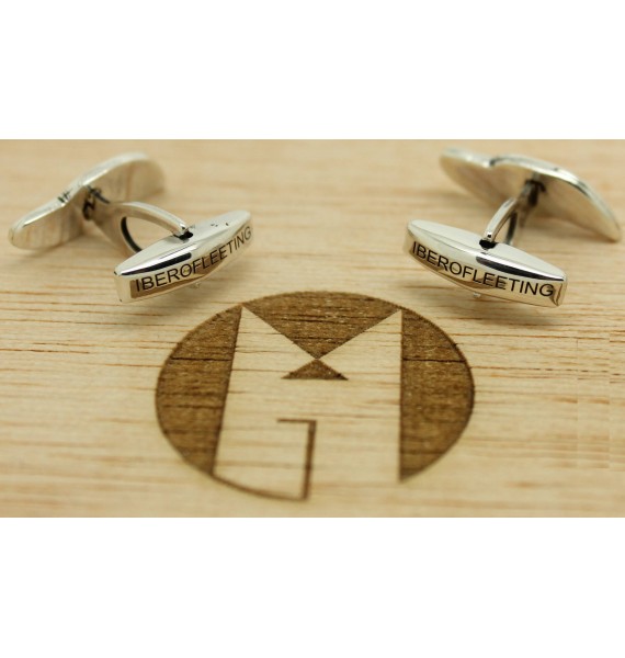 Gemelli per camicia Iberofleeting argento 925 azienda personalizzata